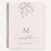 Personalized Botanical Pink Gratitude Journal ノートブック (正面)