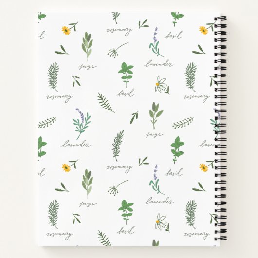 Personalized Botanical Recipe Notebook ノートブック (裏面)