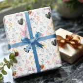 Personalized Botanical Romance, Names and Photos ラッピングペーパー