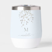 Personalized Botanical Watercolor Monogram Blue (正面)