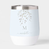 Personalized Botanical Watercolor Monogram Blue (背面)