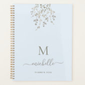 Personalized Botanical Watercolor Monogram Blue プランナー手帳 (正面)