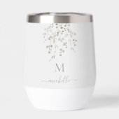 Personalized Botanical Watercolor Monogram Gray (背面)