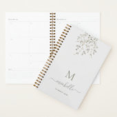 Personalized Botanical Watercolor Monogram Gray プランナー手帳 (ディスプレー)