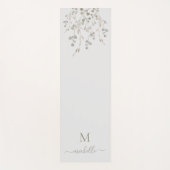 Personalized Botanical Watercolor Monogram Gray ヨガマット (正面)
