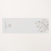 Personalized Botanical Watercolor Monogram Gray ヨガマット (正面(横))