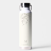 Personalized Botanical Watercolor Monogram Ivory ウォーターボトル (正面)