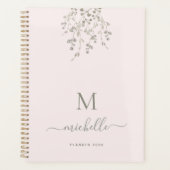Personalized Botanical Watercolor Monogram Pink プランナー手帳 (正面)