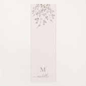 Personalized Botanical Watercolor Monogram Pink ヨガマット (正面)