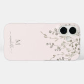 Personalized Botanical Watercolor Monogram Pink Case-Mate iPhoneケース (裏面 (横))