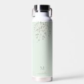 Personalized Botanical Watercolor Monogram Sage ウォーターボトル (正面)