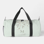 Personalized Botanical Watercolor Monogram Sage ダッフルバッグ (裏面)