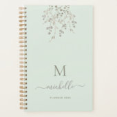 Personalized Botanical Watercolor Monogram Sage プランナー手帳 (正面)