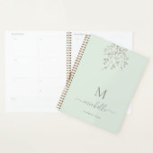 Personalized Botanical Watercolor Monogram Sage プランナー手帳 (ディスプレー)