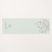 Personalized Botanical Watercolor Monogram Sage ヨガマット (正面(横))