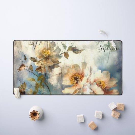 Personalized Botanical Workspace デスクマット (キッズテーブル)