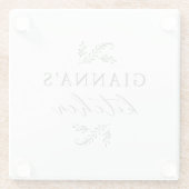 Personalized Botanical Your Name's Kitchen ガラスコースター (裏面)