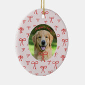 Personalized Bow Pattern Pet Photo Ornament セラミックオーナメント (右)