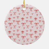 Personalized Bow Pattern Pet Photo Ornament セラミックオーナメント (裏面)