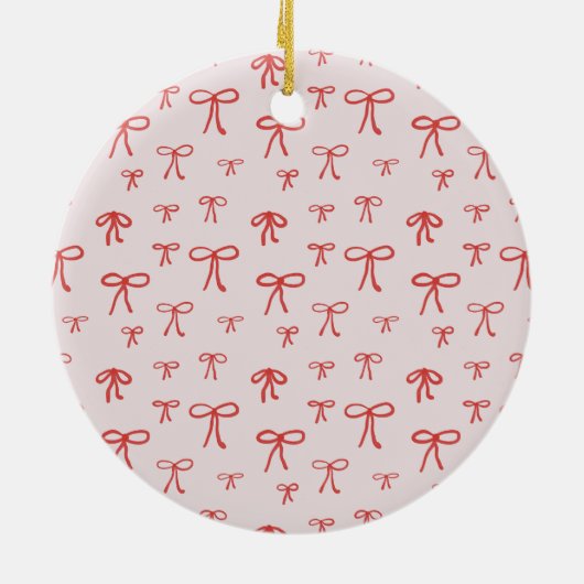 Personalized Bow Pattern Pet Photo Ornament  セラミックオーナメント (裏面)