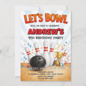 Personalized Bowling Birthday Party 招待状 (正面)