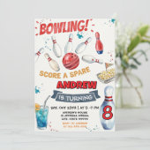 Personalized Bowling Birthday Party for kid 招待状 (スタンド正面)