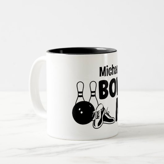 Personalized Bowling Mug Gift Jumbo-Tasse ツートーンマグカップ (正面左)