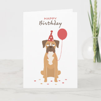 Personalized Boxer Birthday Card, boxer lover card カード