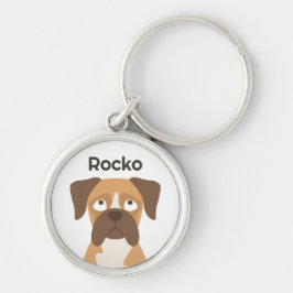 Personalized Boxer Dog Keychain Custom Name Gift キーホルダー