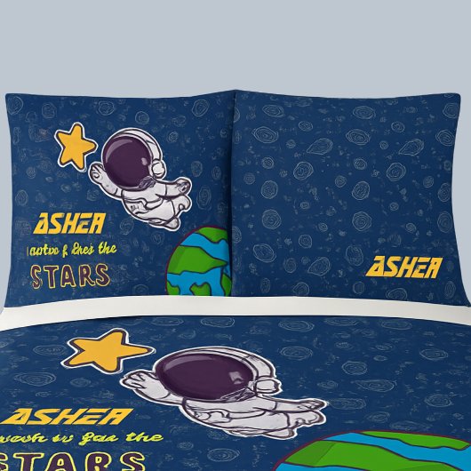 Personalized Boy Astronaut, Star & Space Explorer  枕カバー
