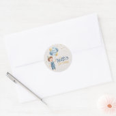 Personalized Boy Birthday Party Sticker ラウンドシール (封筒)