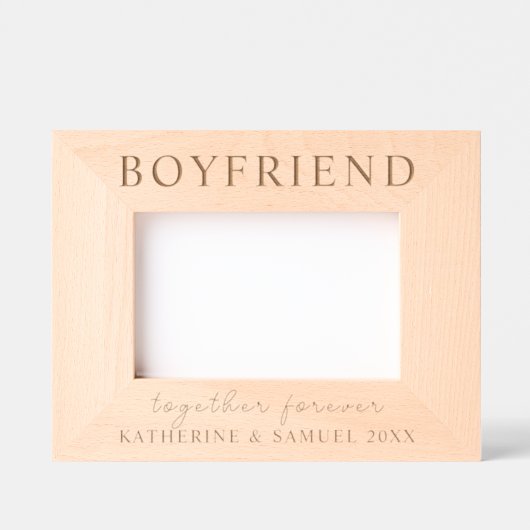 Personalized Boyfriend Together Forever Wood レーザー彫刻フレーム (正面)