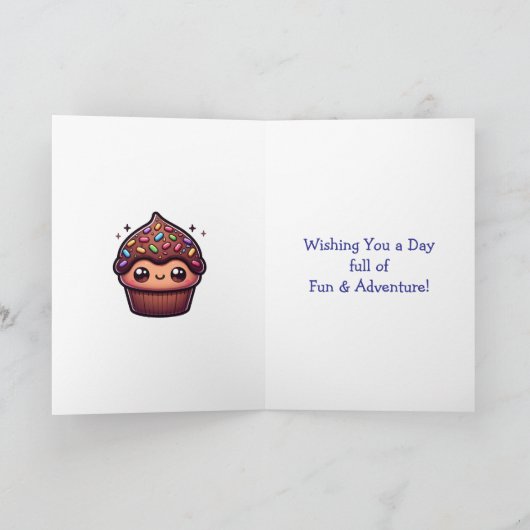 Personalized Boy's Birthday | Cupcake カード (内部)