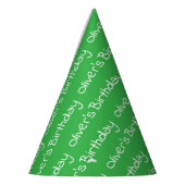 Personalized Boy's Name Birthday Green Party Hats パーティーハット (左)