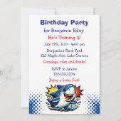 Personalized Boy's Nautical Birthday Party 招待状 (裏面)