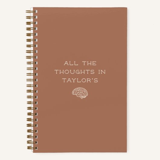 Personalized Brain Dump List Thoughts Terracotta ノートブック (正面)