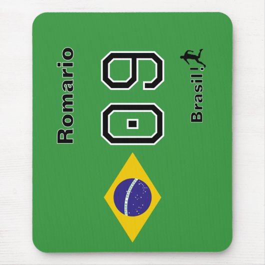 Personalized Brasil Soccer Fan Desk Accessory マウスパッド (正面)