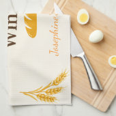 Personalized Bread Winner Trendy Elegant Tea Towel キッチンタオル (四つ折り)