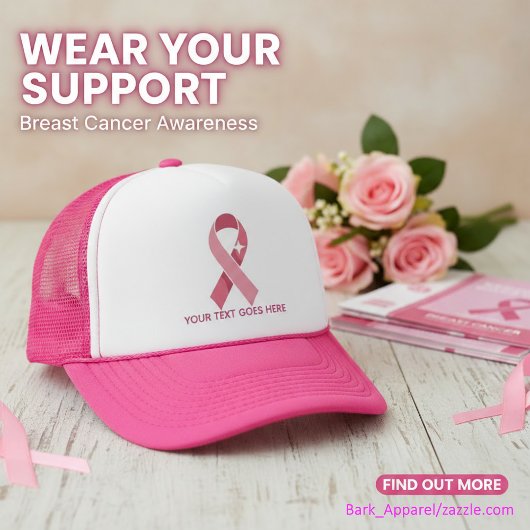 Personalized Breast Cancer Awareness Pink Ribbon キャップ