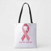 Personalized Breast Cancer Awareness Pink Ribbon トートバッグ (正面)