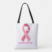 Personalized Breast Cancer Awareness Pink Ribbon トートバッグ (裏面)