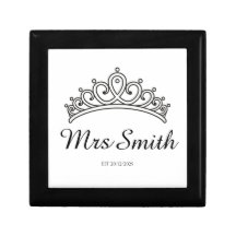 Personalized bridal crown Jewelry Keepsake Box