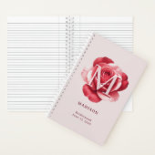 Personalized Bridal Rose Name Wedding Date ノートブック (内側)