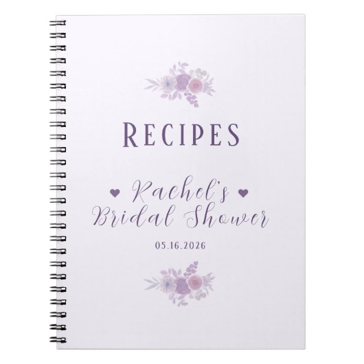 Personalized Bridal Shower Baked Goods Recipe Book ノートブック (正面)