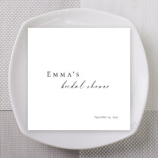 Personalized Bridal Shower Napkins | Minimalist スタンダードカクテルナプキン