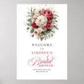 Personalized bridal shower welcome sign floral des ポスター (正面)