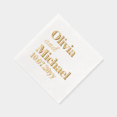 Personalized Bride and Groom Wedding Reception 箔ナプキン (右)