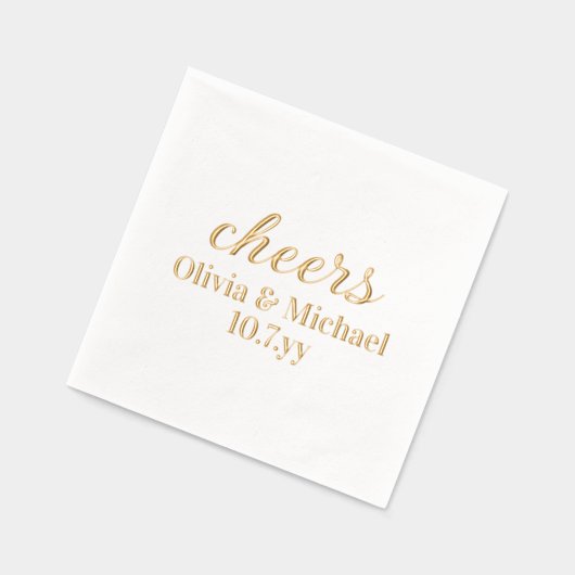 Personalized Bride and Groom Wedding Reception 箔ナプキン (左)