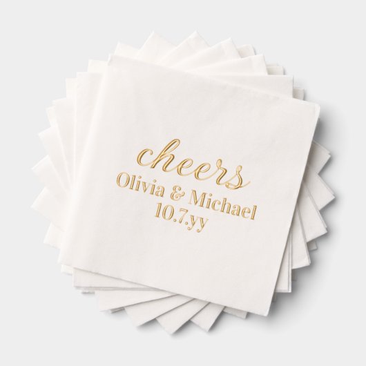 Personalized Bride and Groom Wedding Reception 箔ナプキン (インサイチュ (積み重ね))