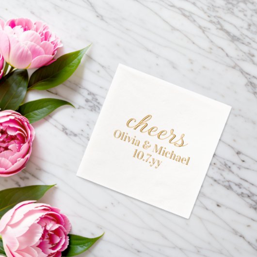 Personalized Bride and Groom Wedding Reception 箔ナプキン (インサイチュ (ウェディング))